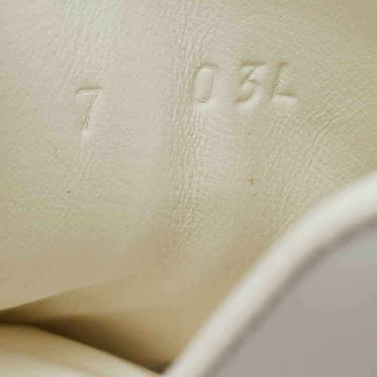 Pre Owned Gucci White Perforated Interlocking G Leather Ace Sneakers Size 41