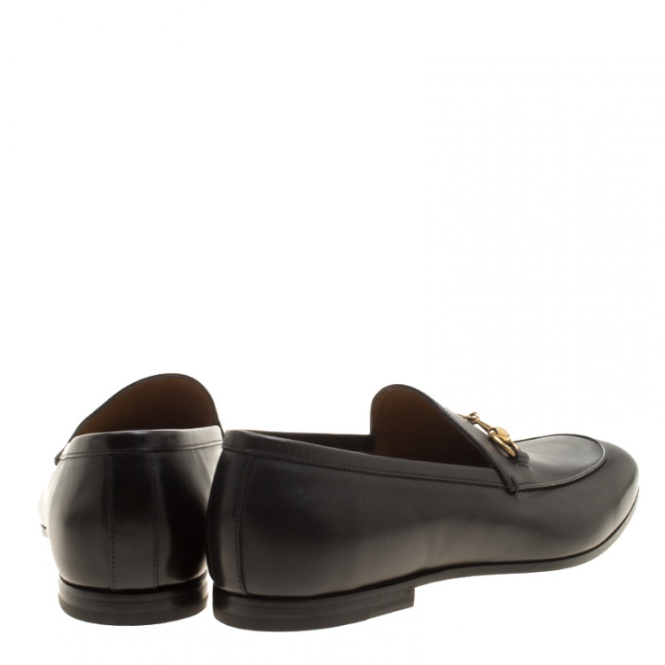 Pre Owned Gucci Black Leather Jordaan Horsebit Loafers Size 43