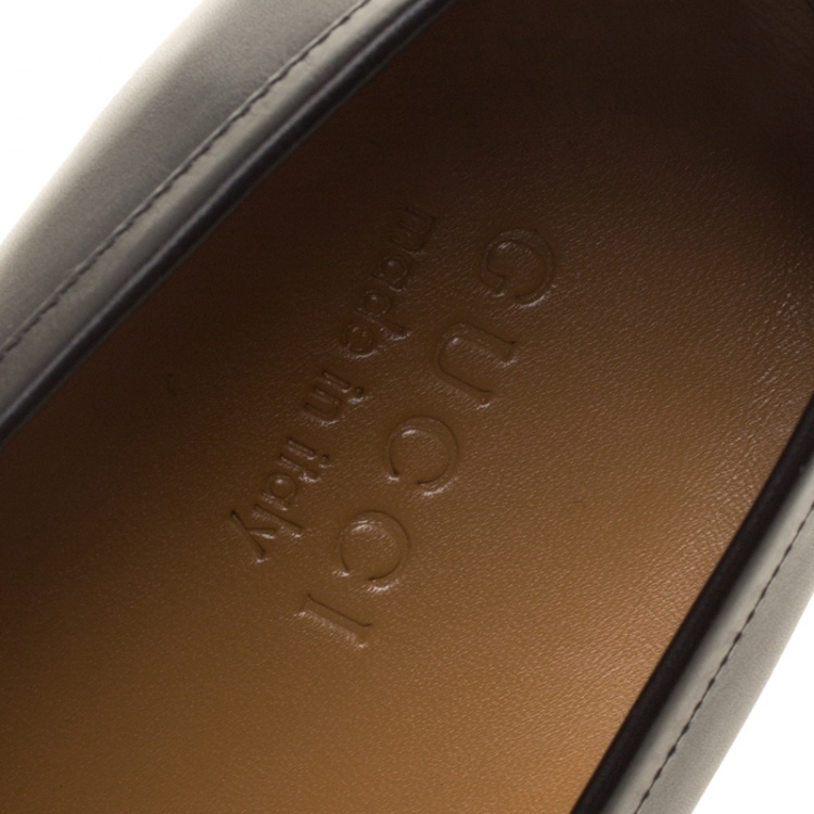 Pre Owned Gucci Black Leather Jordaan Horsebit Loafers Size 43