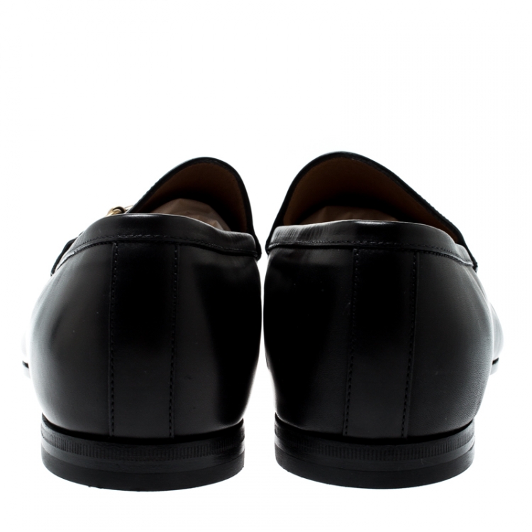 Pre Owned Gucci Black Leather Jordaan Horsebit Loafers Size 43