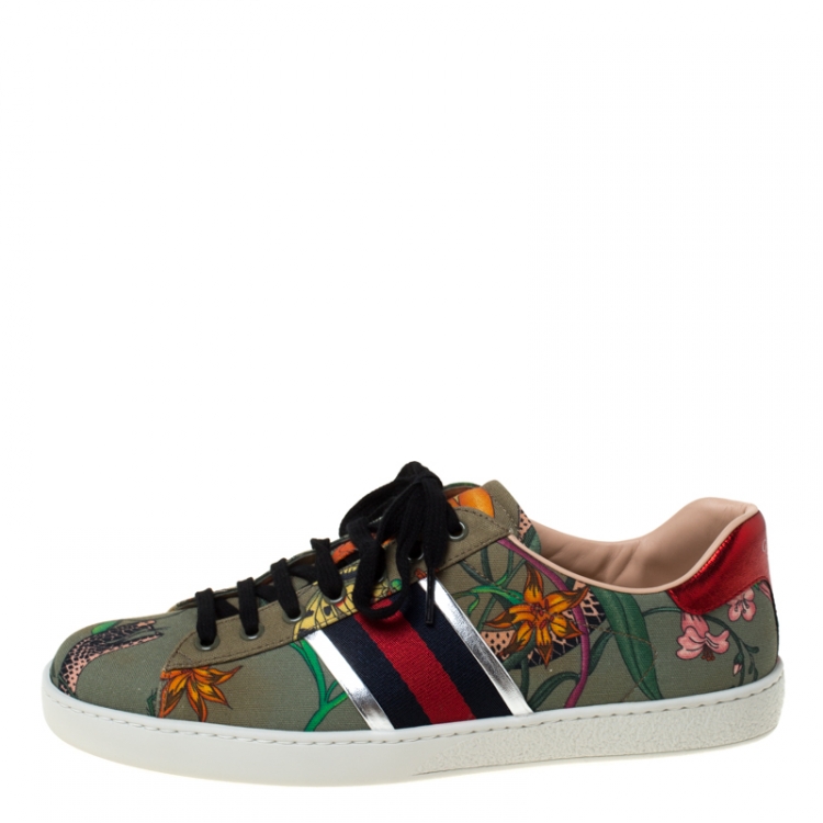 Multicolor Flora Snake New Ace Low Top Size 42.5 Gucci | TLC