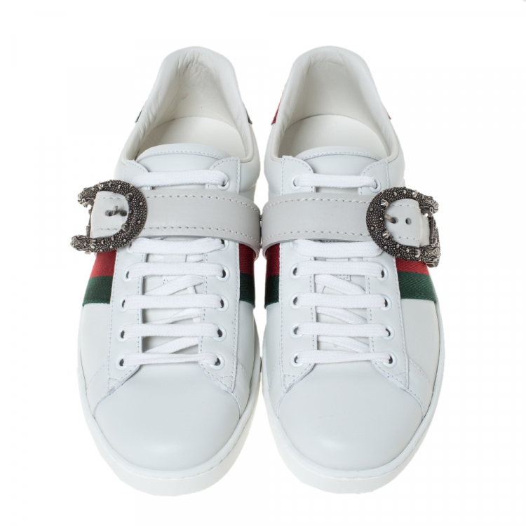 gucci ace sneaker with dionysus buckle