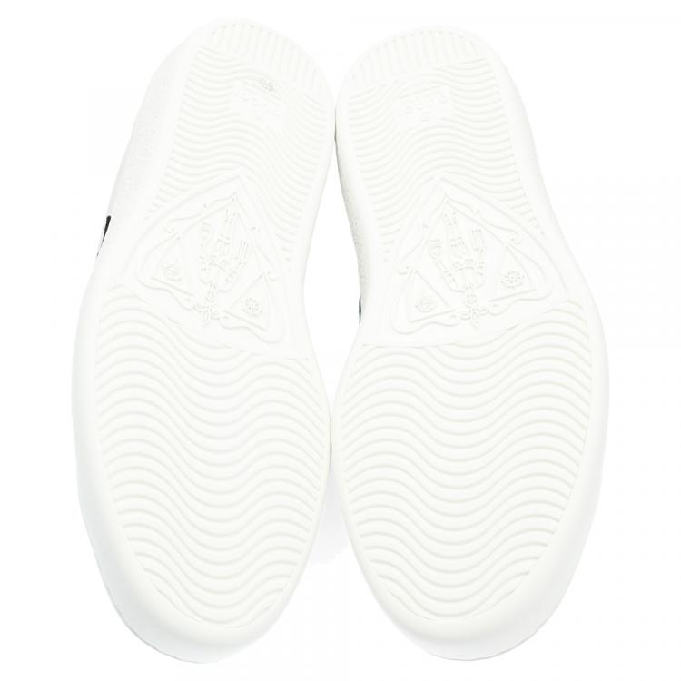 Pre Owned Gucci White Leather Ace Snake Sneakers Size 40