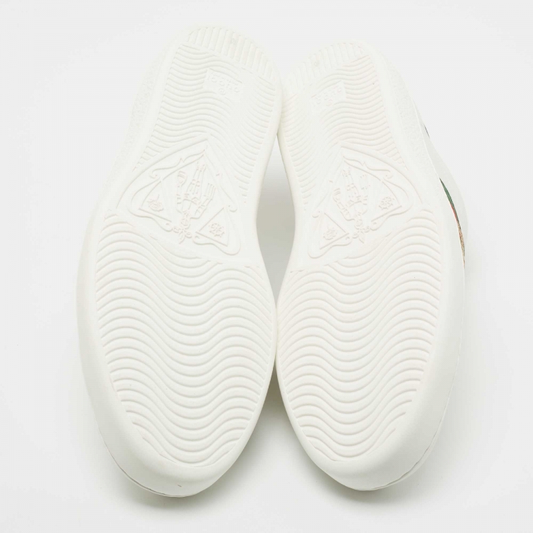 Pre Owned Gucci White Leather Ace Sneakers Size 44