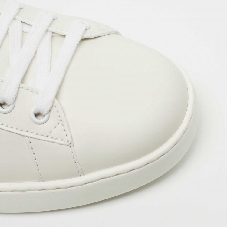 Pre Owned Gucci White Leather Ace Sneakers Size 44