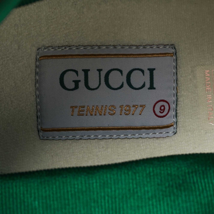 Pre Owned Gucci Grey Nylon Tennis 1977 High Top Sneakers Size 43