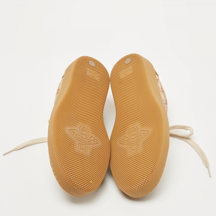 مملوكة مسبقًا Gucci Brown/Beige GG Canvas and Suede Web G74 Sneakers Size 39.5 