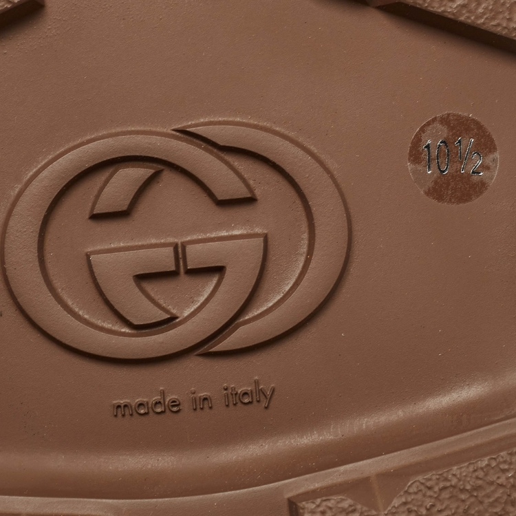 Pre Owned Gucci Beige/Ebony GG Supreme Canvas Horsebit Flat Mules Size 44.5