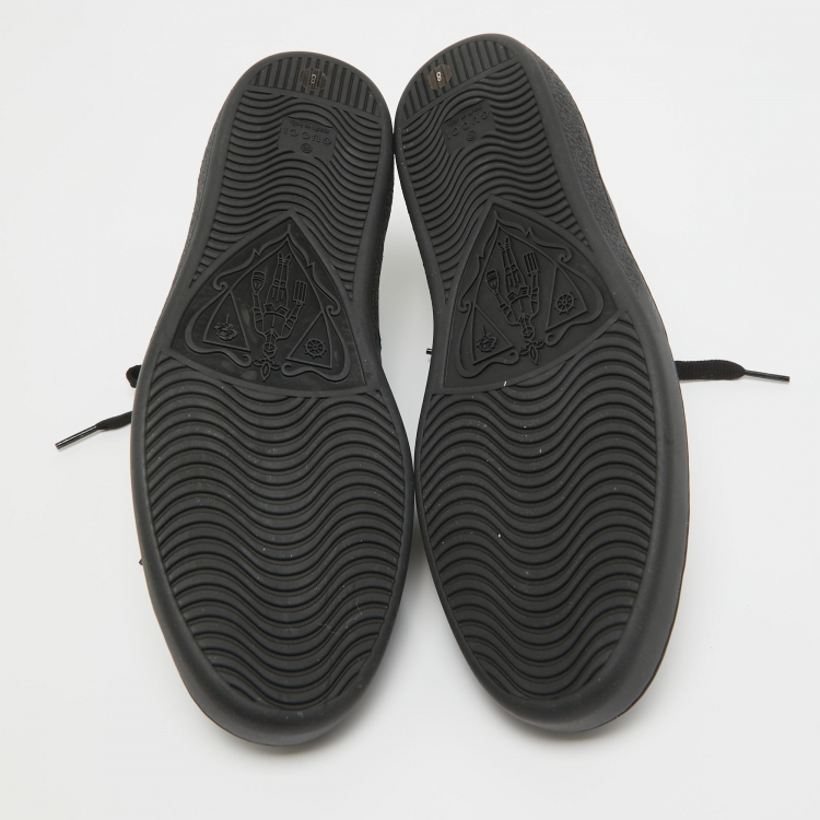 Pre Owned Gucci Black/Red Leather Ace Low Top Sneakers Size 42