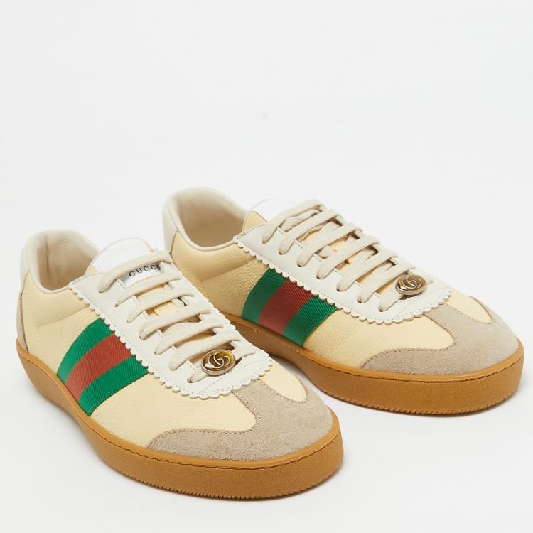Pre Owned Gucci Multicolor Leather and Suede G74 Sneakers Size 42