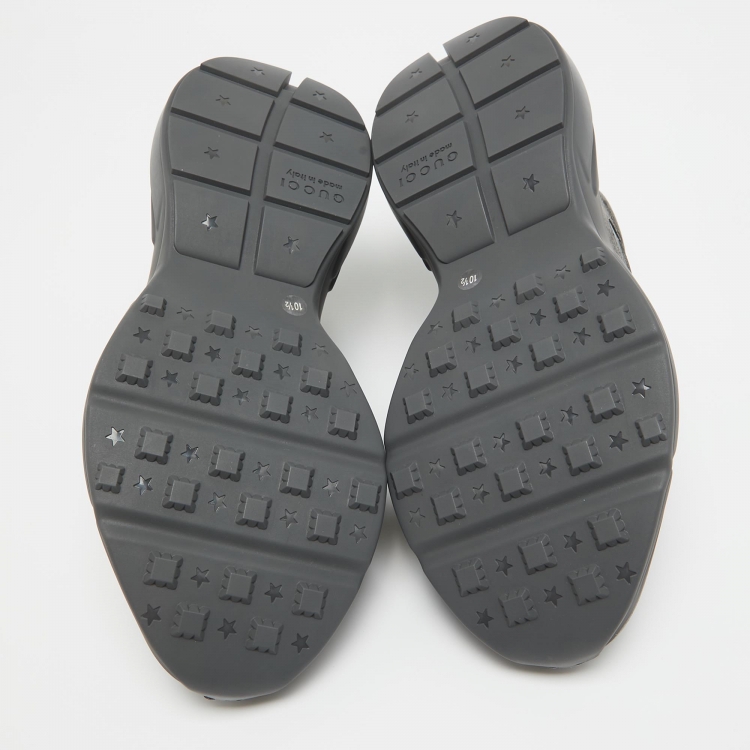 Pre Owned Gucci Grey GG Supreme Canvas Rhyton Sneakers Size 44.5