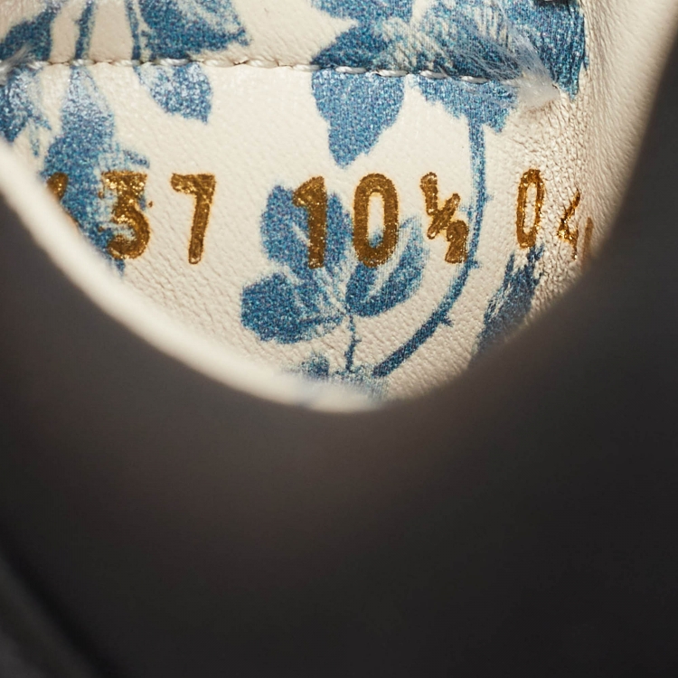 Pre Owned Gucci Black Leather LA Angels Rhyton Sneakers Size 44.5