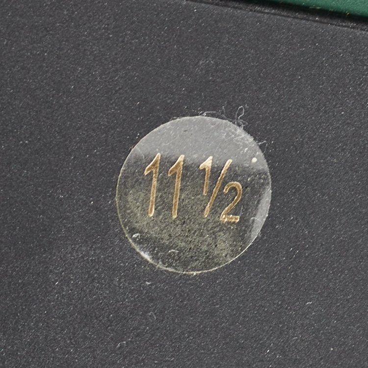 Pre Owned Gucci Black Leather Penny Slip On Loafers Size 45.5