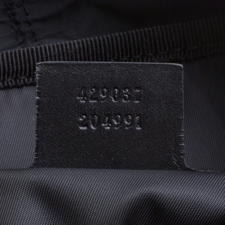 Pre Owned Gucci Black Mesh Fabric Hollywood Embroidered Backpack
