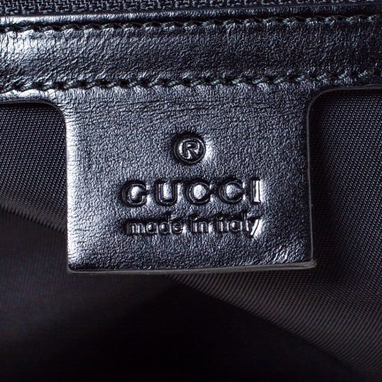 Pre Owned Gucci Black Mesh Fabric Hollywood Embroidered Backpack