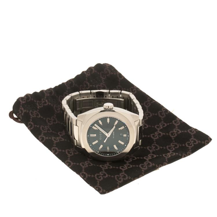 Pre Owned Gucci Black Stainless Steel 142.2 Men's Wristwatch 44 mm