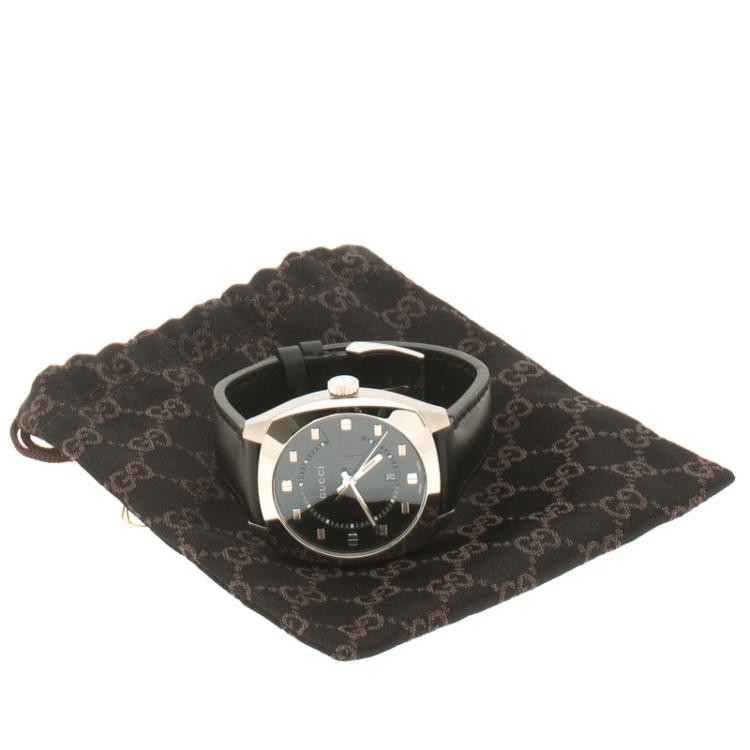 Pre Owned Gucci Black Stainless Steel 142.3 Men's Wristwatch 40 mm 