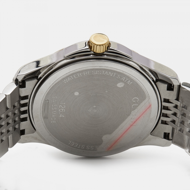 Pre Owned Gucci Silver Two Tone Stainless Steel G-Timeless 126.4 Man's Wristwatch 40mm