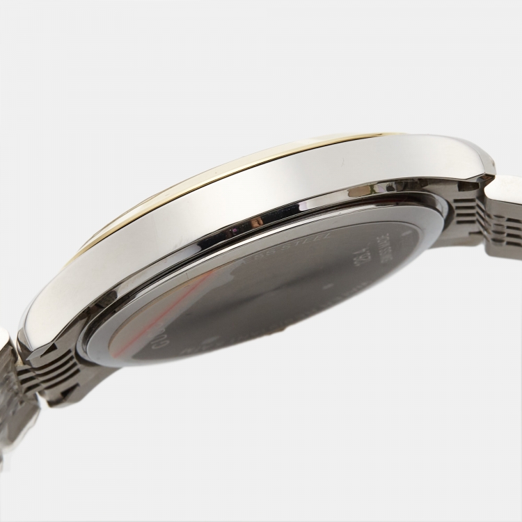 Pre Owned Gucci Silver Two Tone Stainless Steel G-Timeless 126.4 Man's Wristwatch 40mm