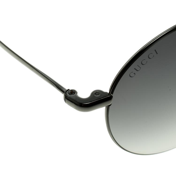 Pre Owned Gucci Black GG 4273/S Round Sunglasses