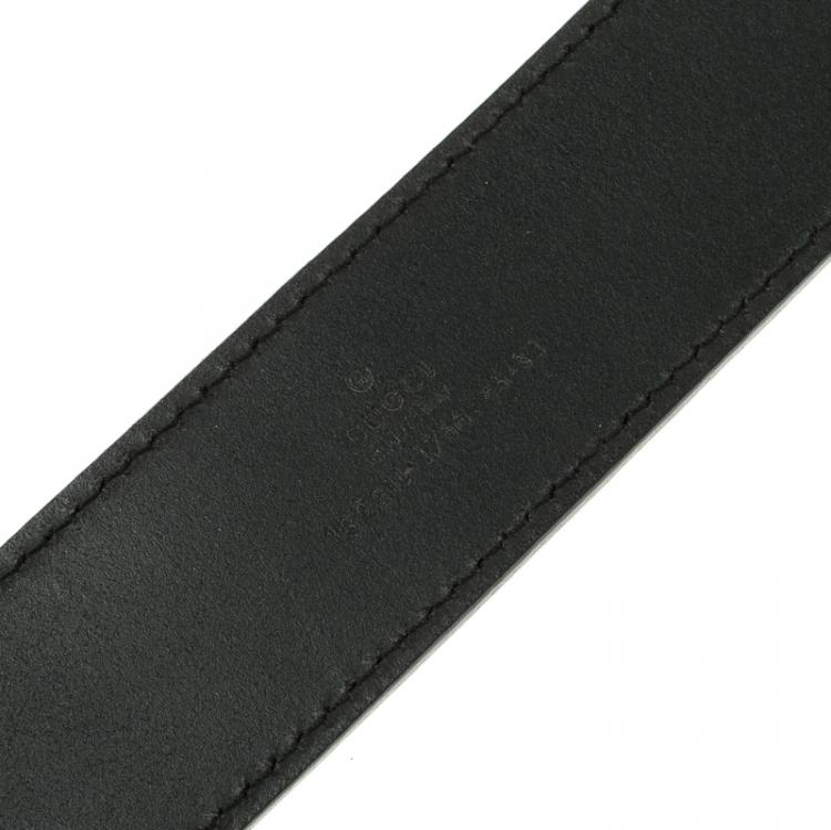 مملوكة مسبقًا Gucci Black Leather Interlocking GG Belt 85 CM