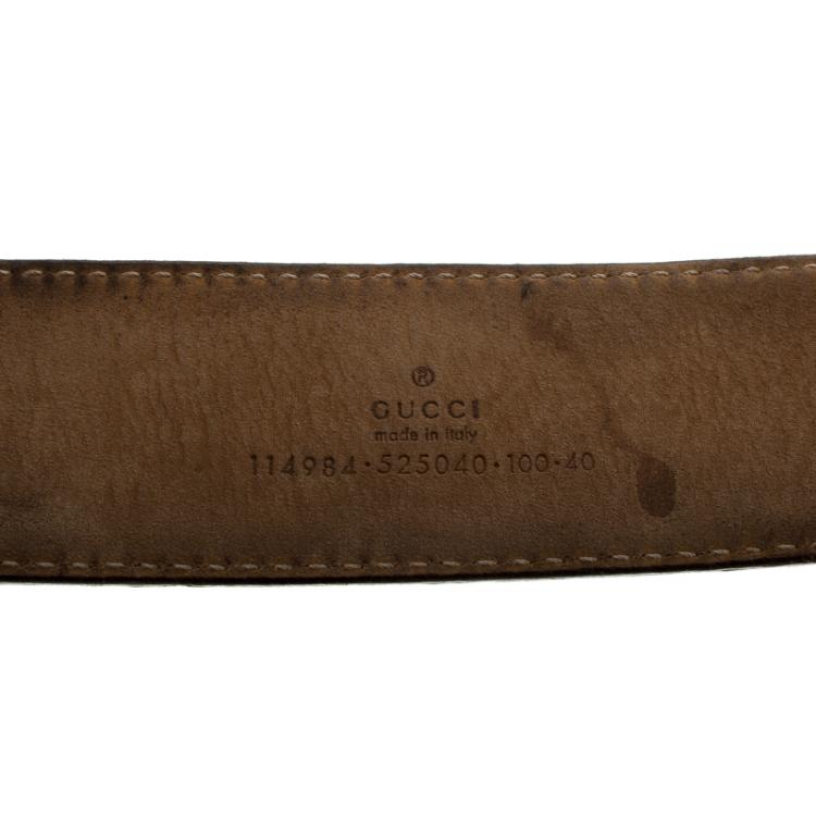 Pre Owned Gucci Dark Grey Guccissima Leather Interlocking GG Buckle Belt 100 CM