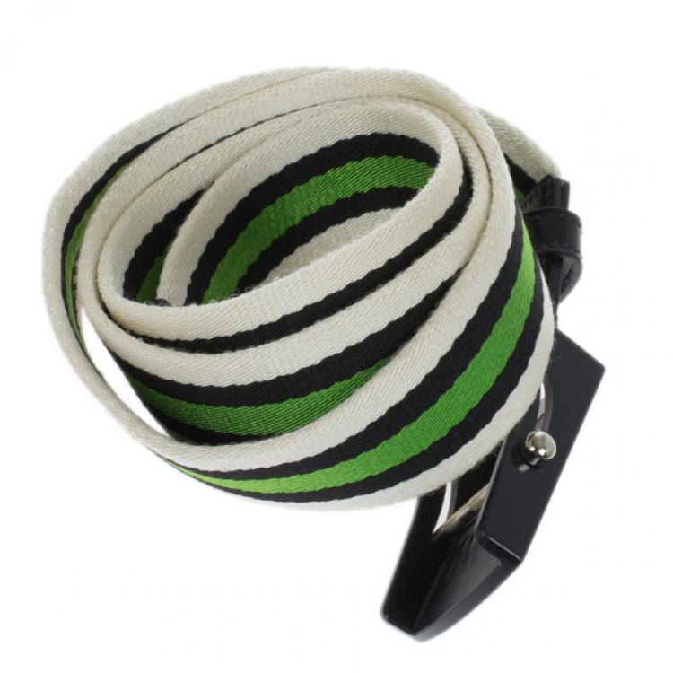 Pre Owned Gucci Web Detail Canvas Belt 95CM