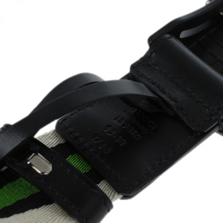 Pre Owned Gucci Web Detail Canvas Belt 95CM