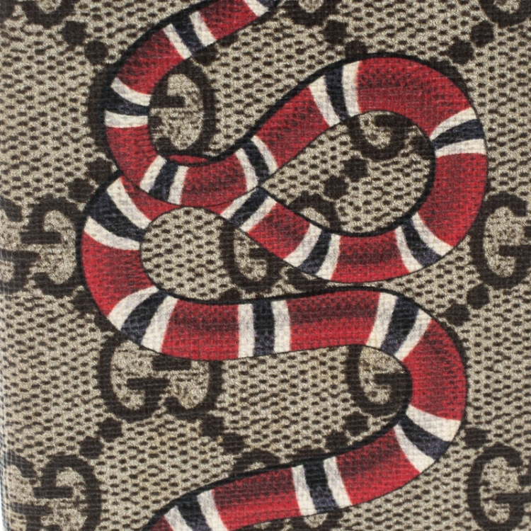 Pre Owned Gucci Beige GG Supreme Canvas Kingsnake Print iPhone 6 Case