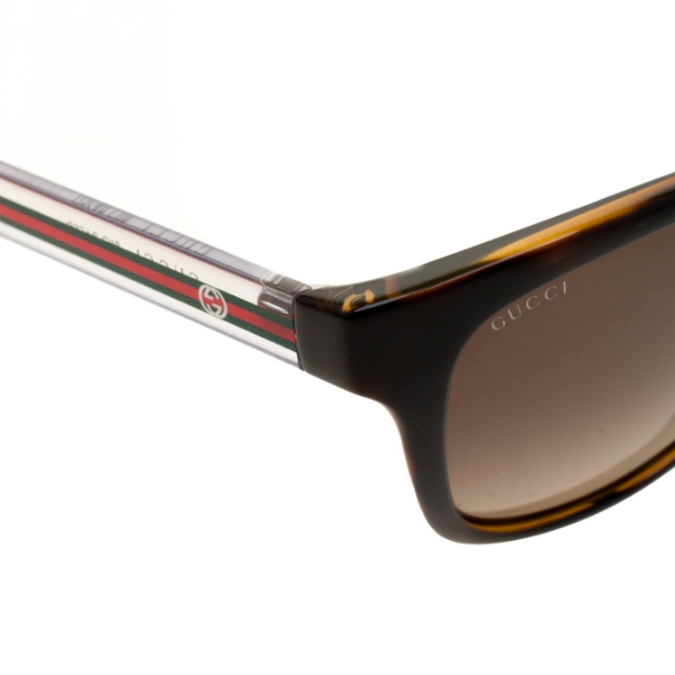 Pre Owned Gucci Brown/ Brown Gradient Bio Based GG3709/S Wayfarer Sunglasses