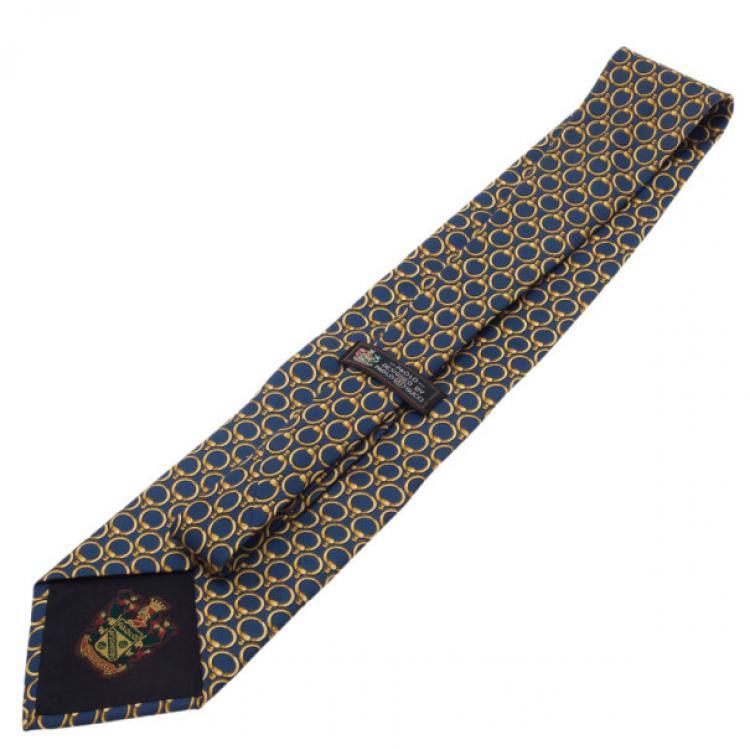 Pre Owned Gucci Blue Printed Tie