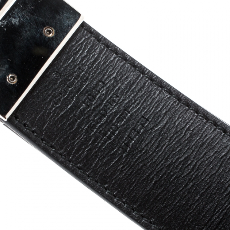 Pre Owned Gucci Beige GG Supreme Coated Canvas Reversible Interlocking GG Buckle Belt 110 CM