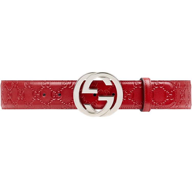 Gucci Red Guccissima Leather Belt Size 