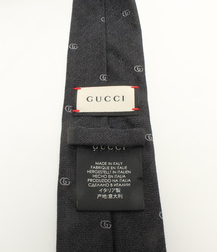 مملوكة مسبقًا Gucci Black Woven GG Pattern Tie 