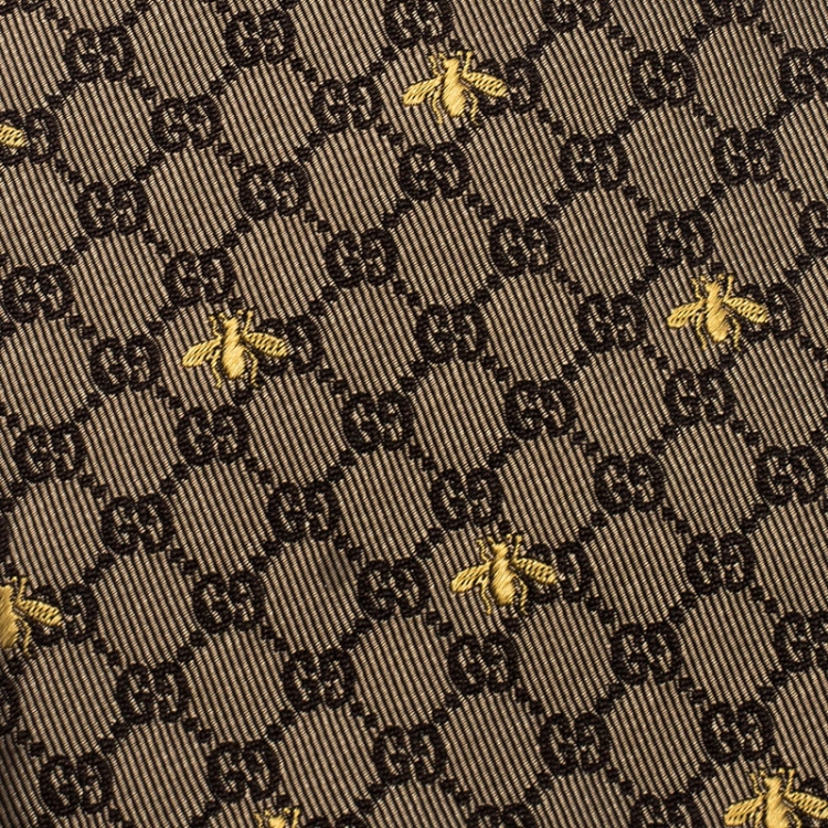 Gucci monogram-print silk tie, Black