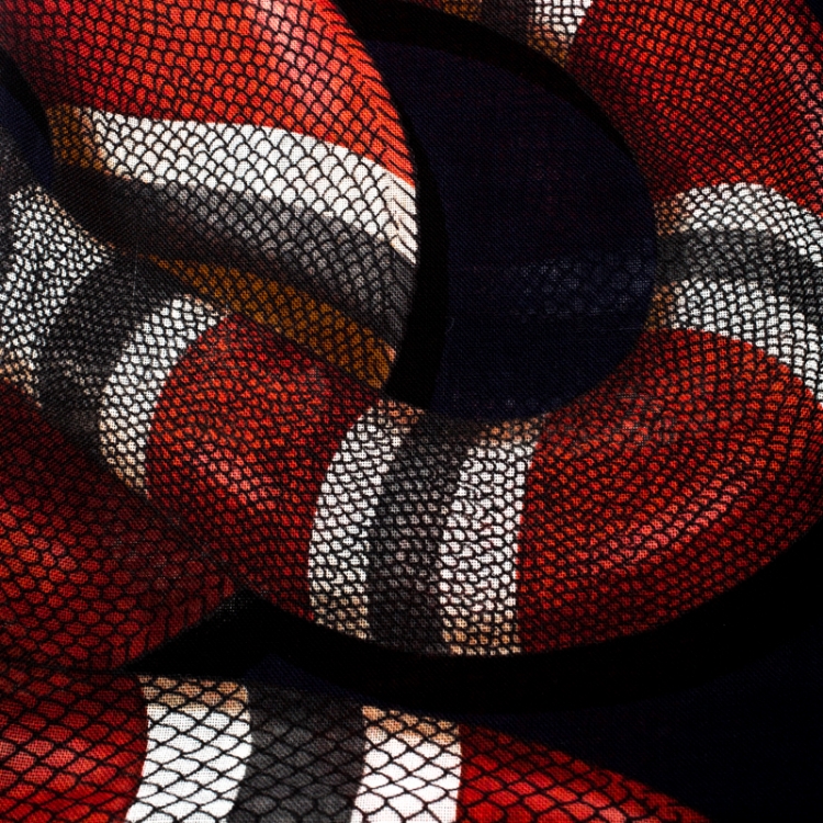 Gucci Navy Blue King Snake Scarf Gucci |