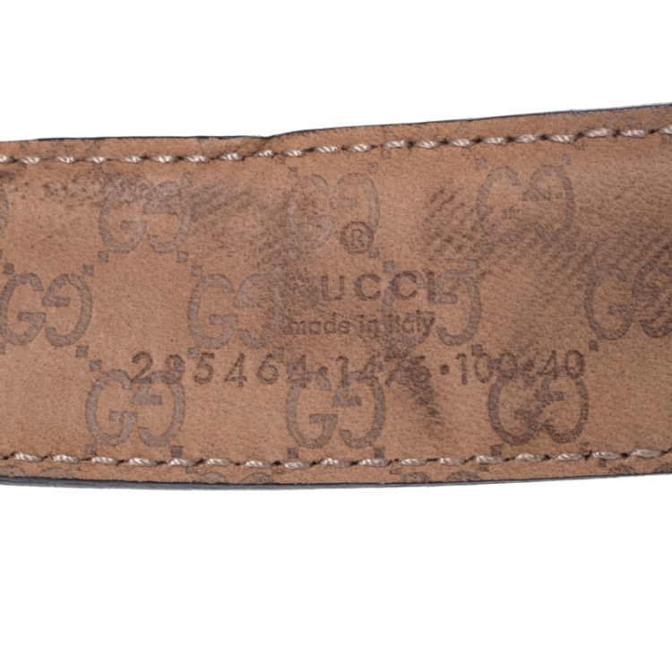 Pre Owned Gucci Black Leather Belt 100CM