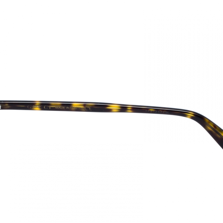 Pre Owned Gucci Havana Brown/ Green Gradient GG0119S Aviator Sunglasses