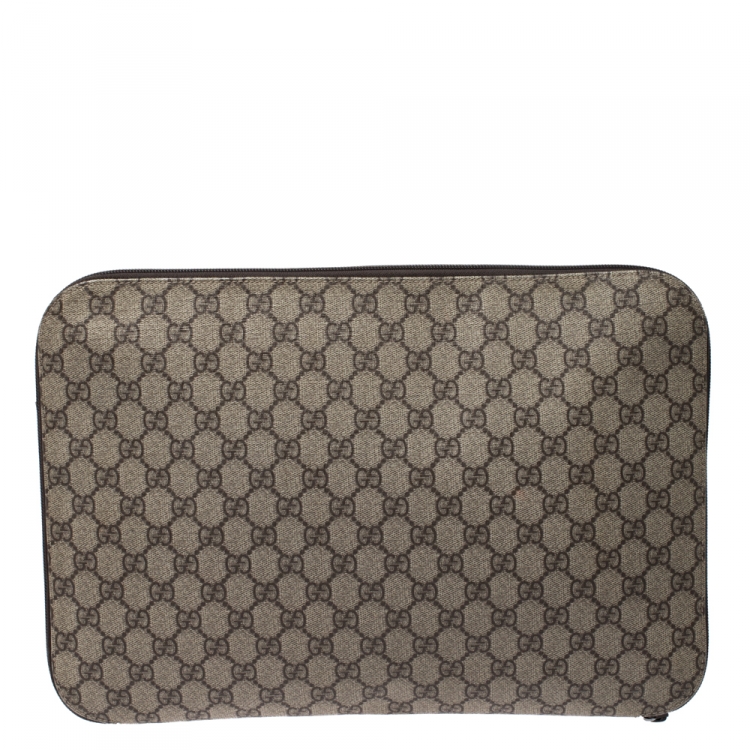 Pre Owned Gucci Beige GG Supreme Canvas Portfolio