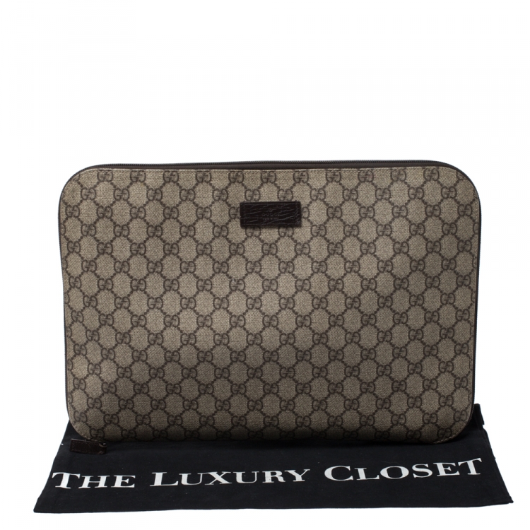 Pre Owned Gucci Beige GG Supreme Canvas Portfolio