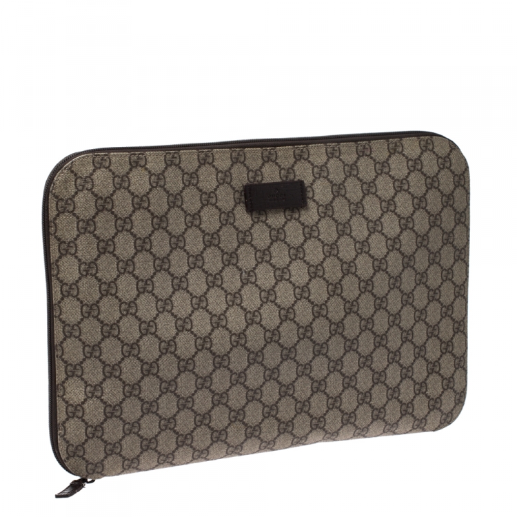 Pre Owned Gucci Beige GG Supreme Canvas Portfolio