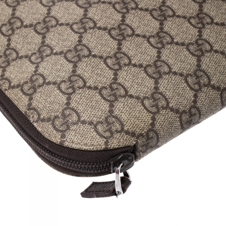 Pre Owned Gucci Beige GG Supreme Canvas Portfolio