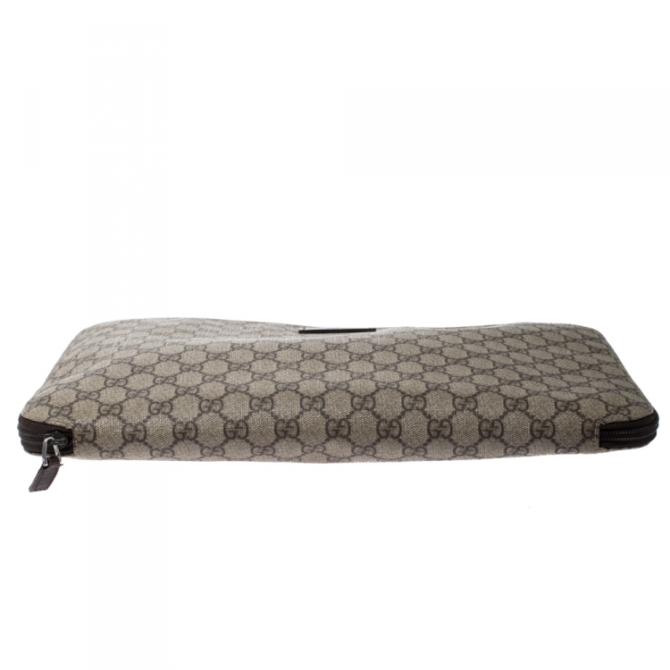 Pre Owned Gucci Beige GG Supreme Canvas Portfolio