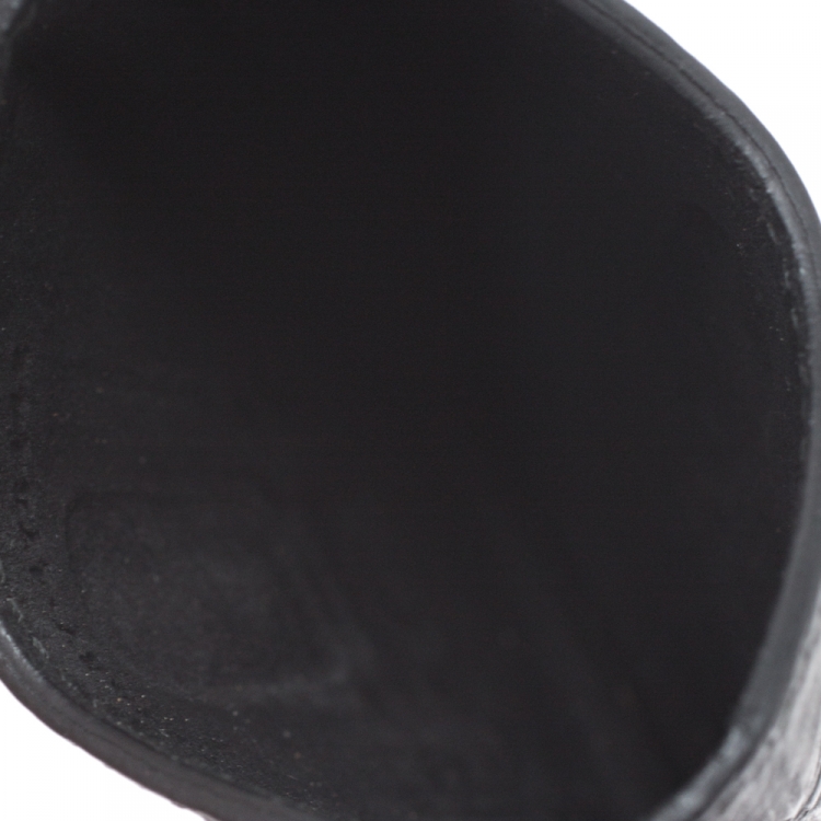 Pre Owned Gucci Black Guccissima Leather Web Phone Case