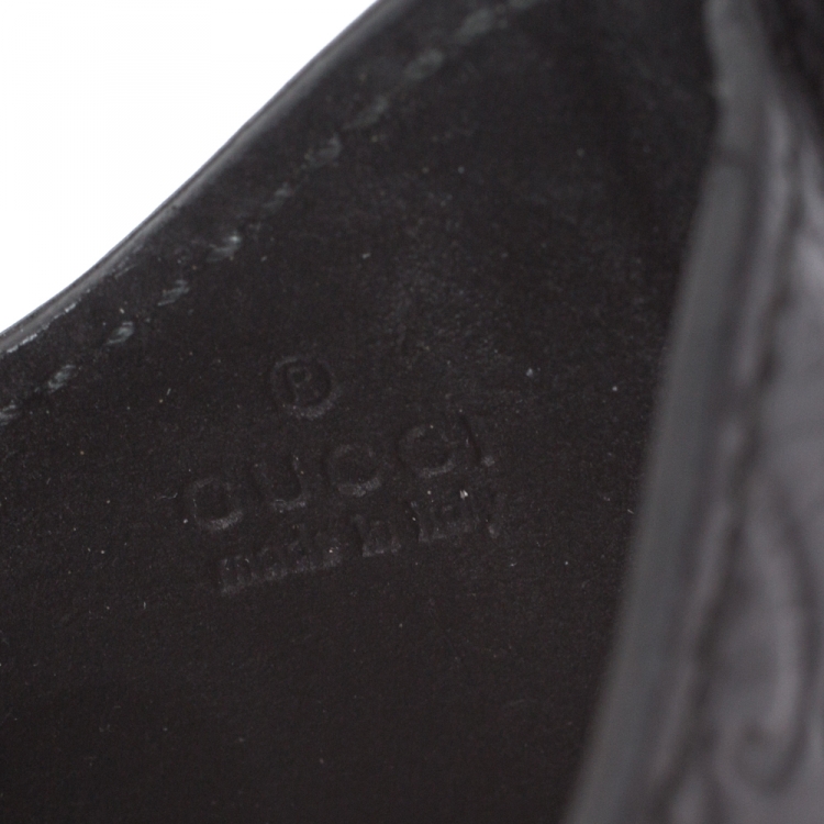 Pre Owned Gucci Black Guccissima Leather Web Phone Case