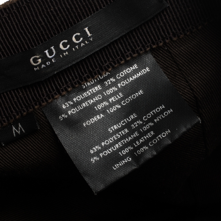 Pre Owned Gucci Beige GG Canvas Web Trimmed Baseball Cap M