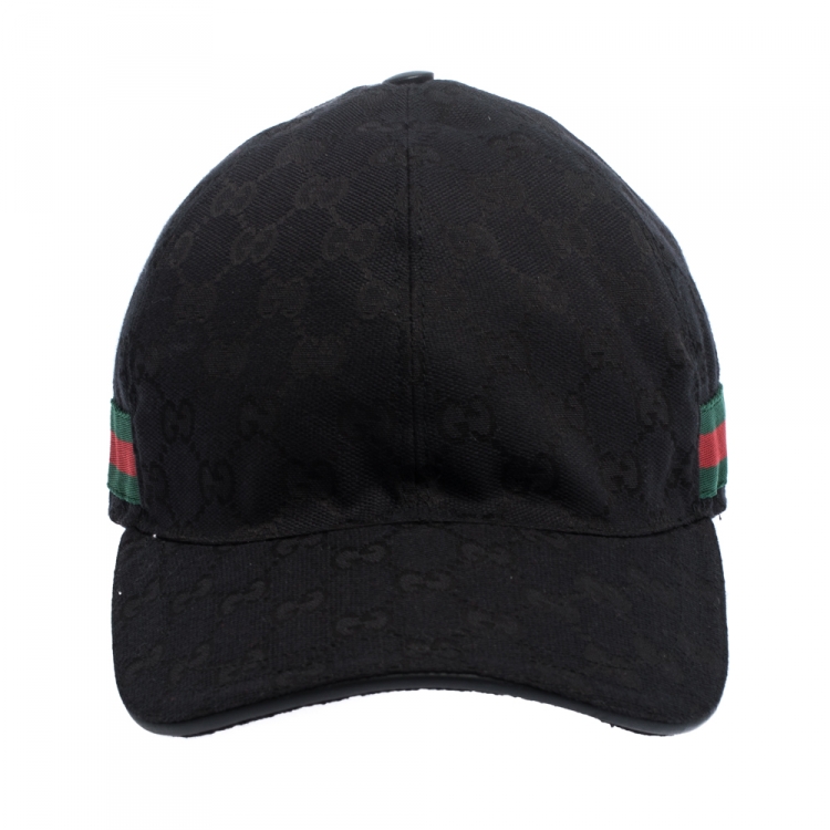 Gucci Original Gucci Canvas Baseball Hat With Web Black Gucci Hat in 2023