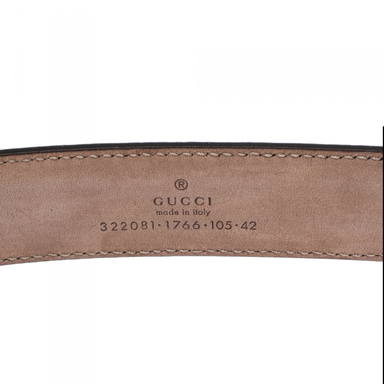 Pre Owned Gucci Dark Brown Diamante Leather Horsebit Buckle Belt 105CM