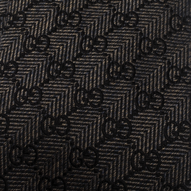 مملوكة مسبقًا Gucci Brown Guccissima Logo Pattern Silk Jacquard Tie 