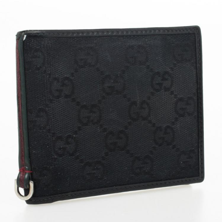 Pre Owned Gucci Black Monogram Billfold Wallet